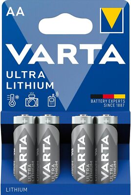 8 x Varta Ultra Lithium Batterien AA Mignon FR6 6106 1,5V Lithium 2 x 4er