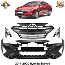 Front Bumper Cover & Grille Assembly Kit For 2019-2020 Hyundai Elantra