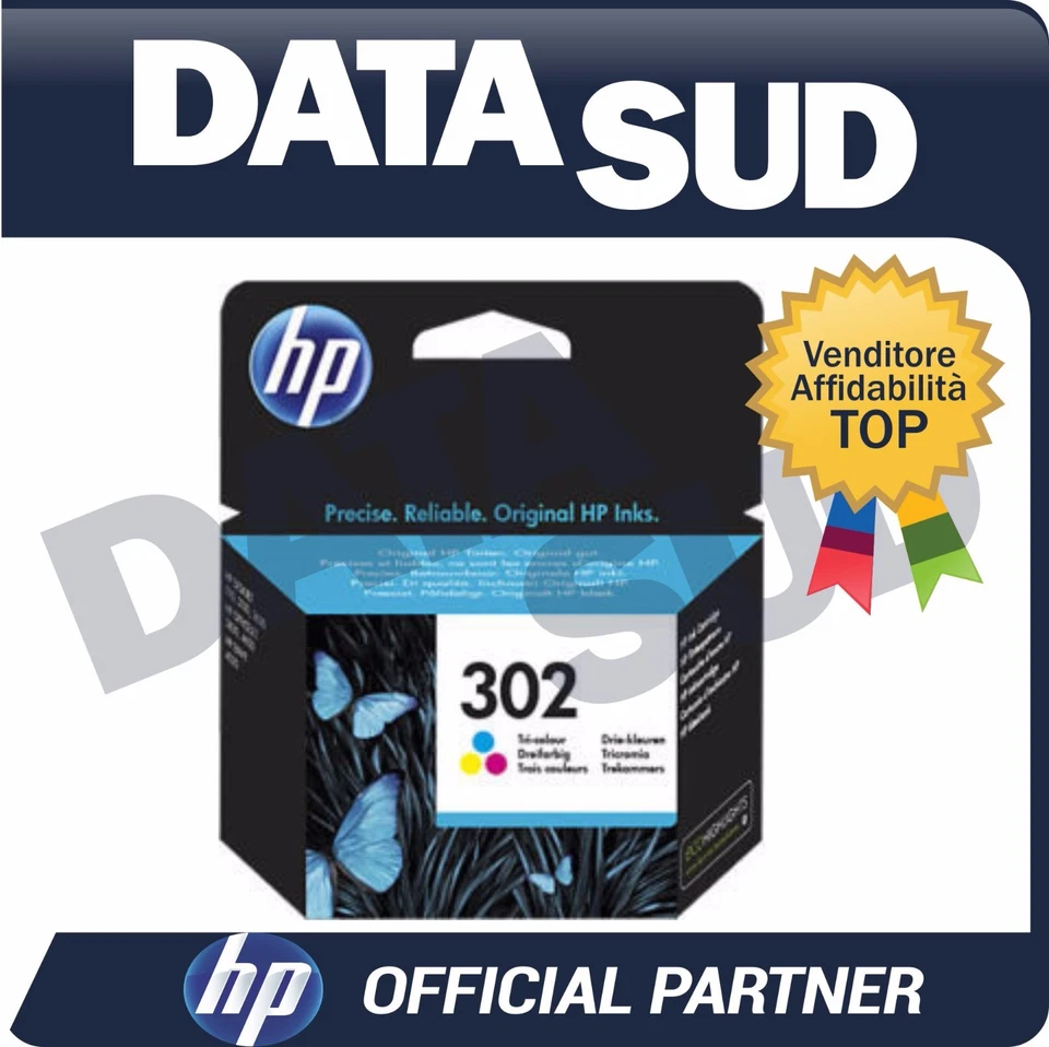 CARTUCCIA HP 302 ORIGINALE TRI-COLORE INK-JET PER HP OFFICEJET 3830