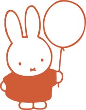 Adesivo vinile decalcomania sagoma palloncino coniglio coniglio espositore parete finestra Miffy 