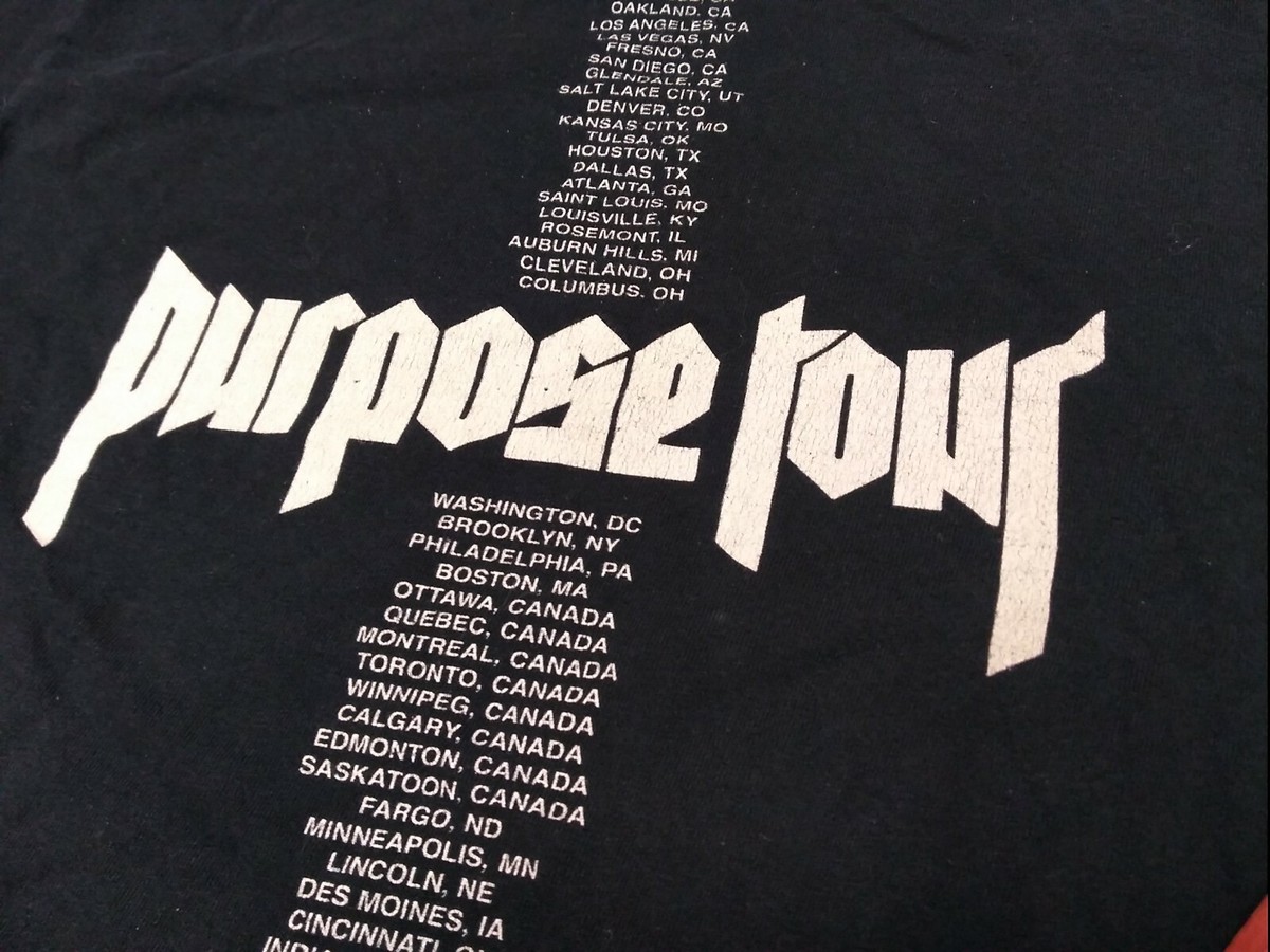 Justin Bieber Purpose Tour black long sleeve graphic t-shirt Men