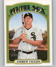 2021 Topps Heritage High Number ANDREW VAUGHN Base Rookie Card White Sox RC #624
