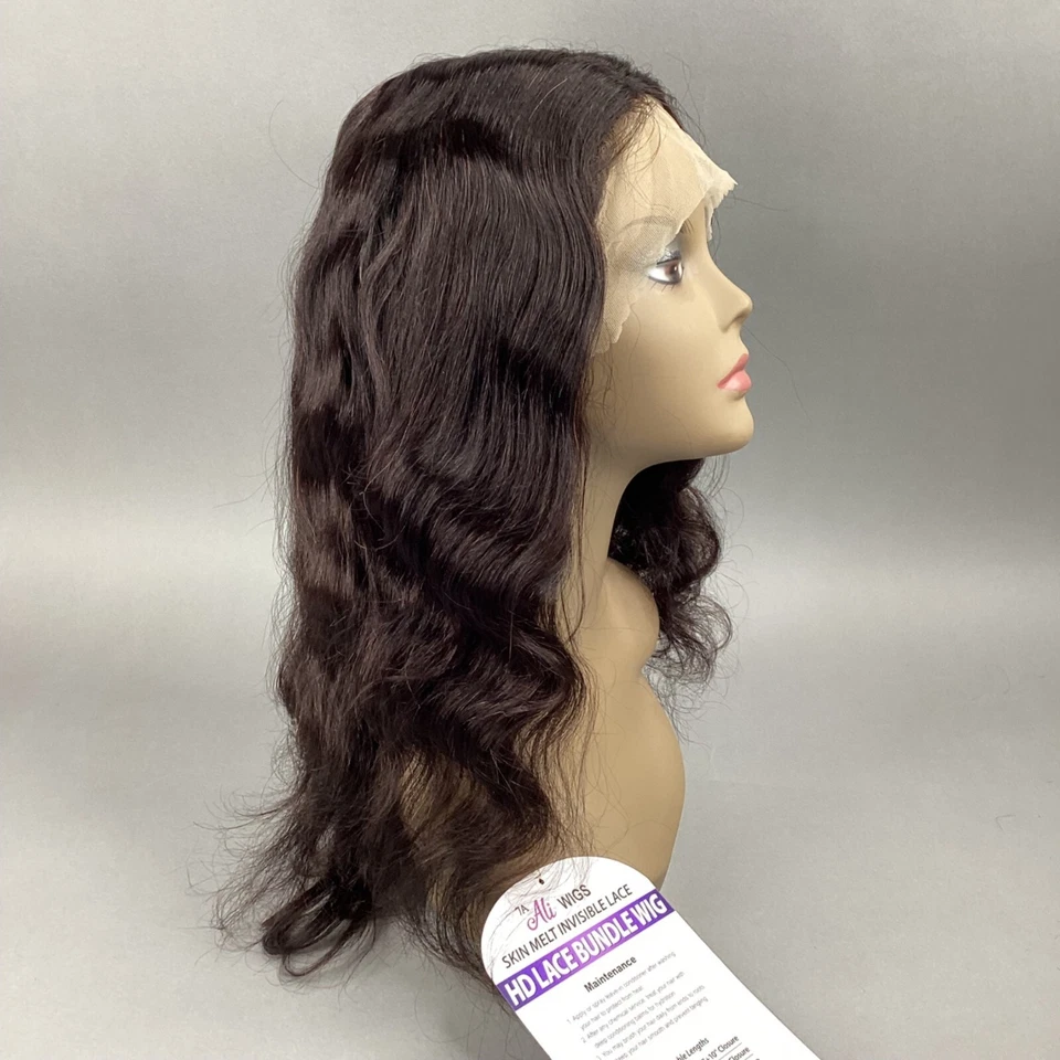 HD Lace Front Wig Body Wave Natural Black 14”-18” 100% Unprocessed Human Hair - Image 3 of 4