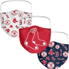 NEW BOSTON RED SOX Adult Face Masks 3-Pack Washable Reusable