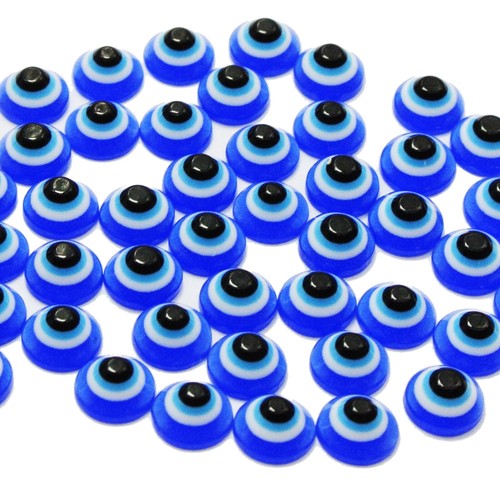 Craft DIY Royal Blue Acrylic Flatback Kabbalah Evil Eye Cabochon 6mm-25mm - Picture 8 of 12