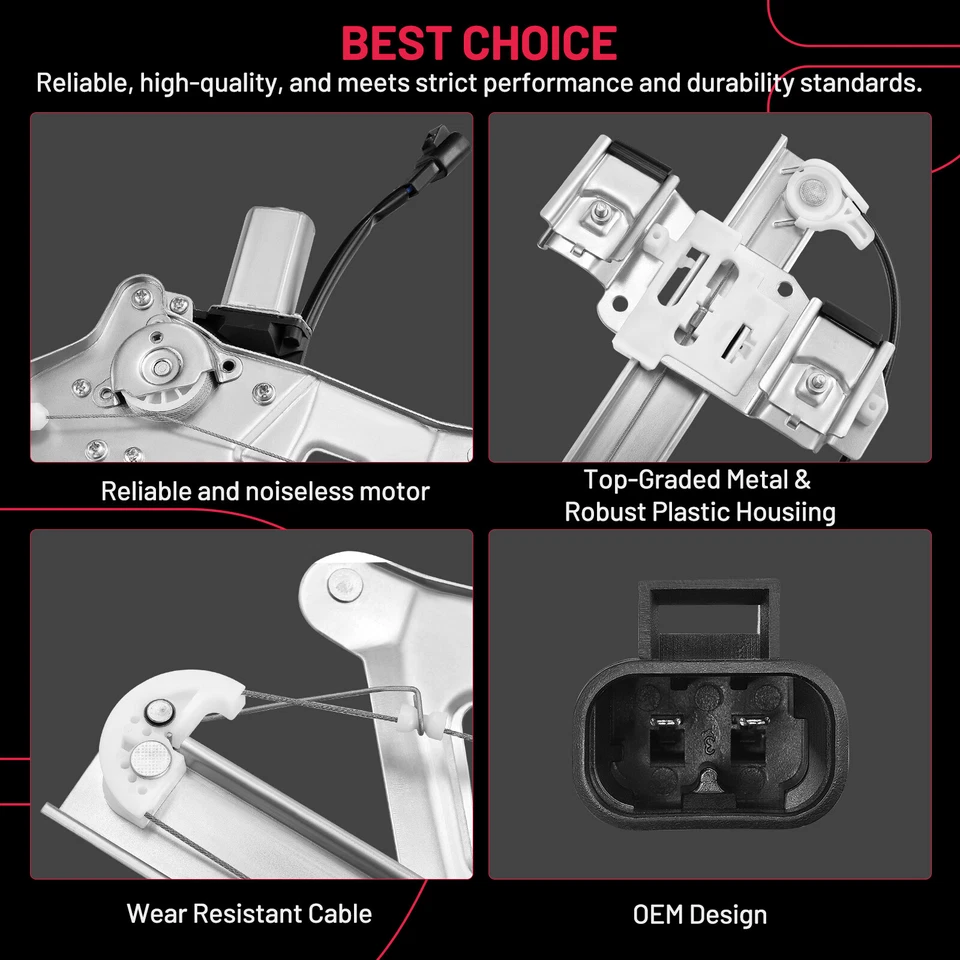 Regulador de ventana eléctrica lateral del pasajero delantero con motor para Buick LeSabre 2000-2005 Foto 2 de 4