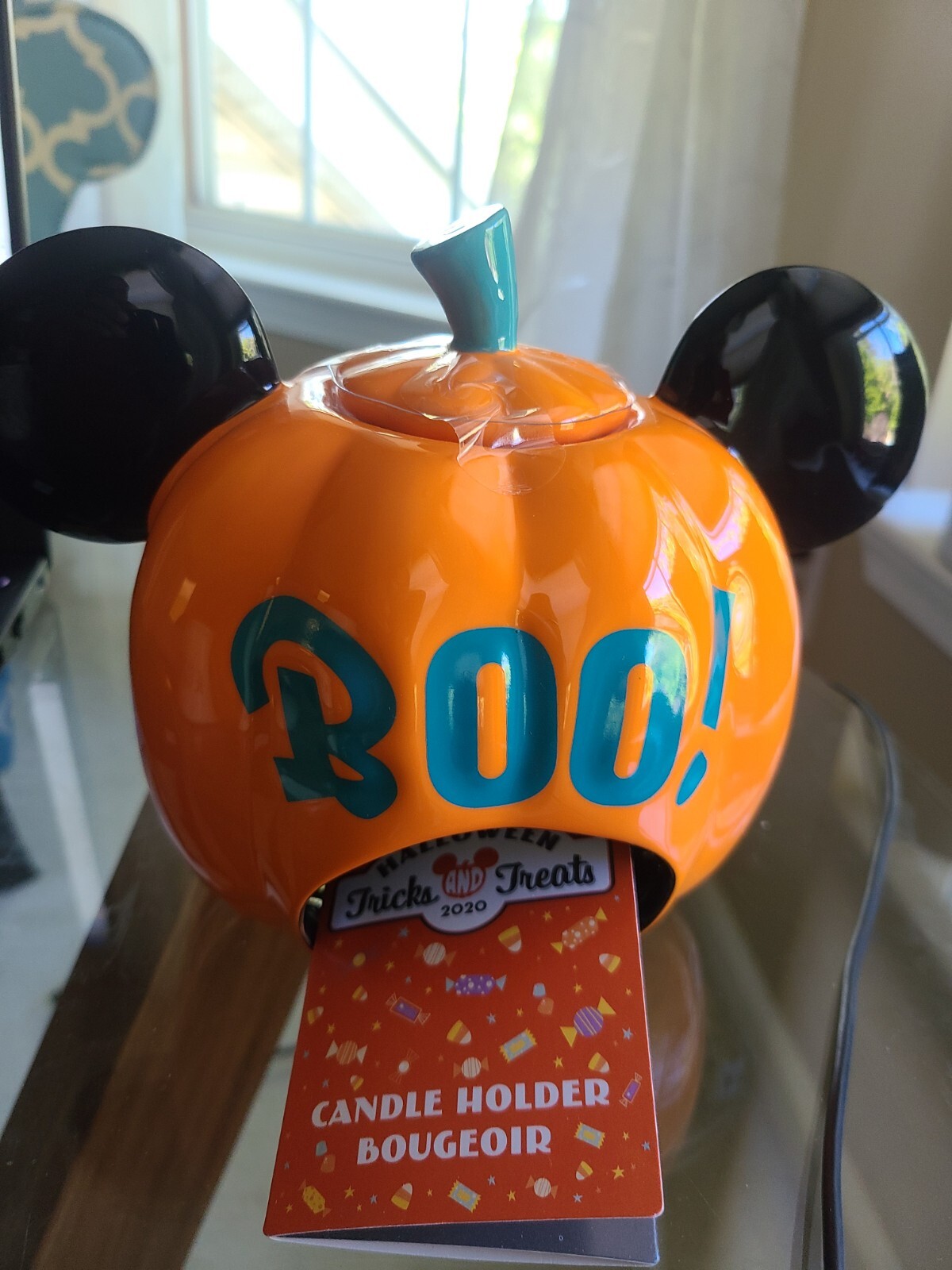 New 2020 Disney Parks Halloween Mickey Mouse Pumpkin Boo! Votive Candle