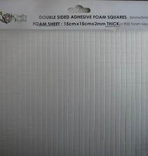 900 3D Foam Squares for Scrapbook Card Making 2mm thick