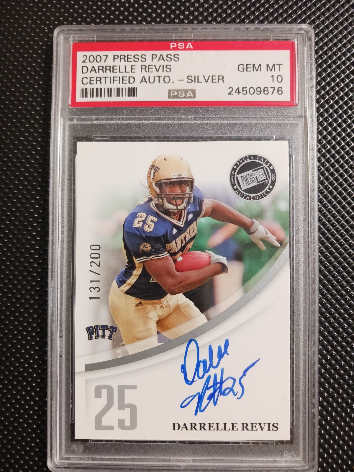 Darrelle Revis Press Pass Certified Autograph # Silver