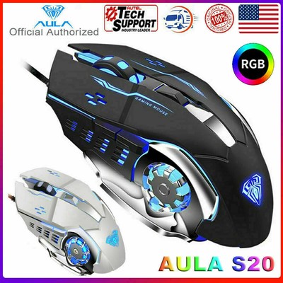 Gaming Mouse 4Color LED 6 Buttons USB Optical Backlit 2400DPI Mice For PC Laptop
