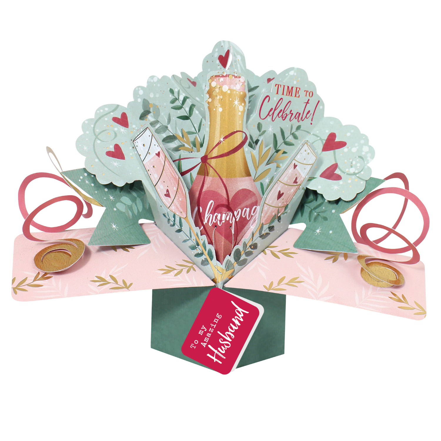 Pop Up Time To Celebrate To My Amazing Husband Greeting Card Suit Any Occasion