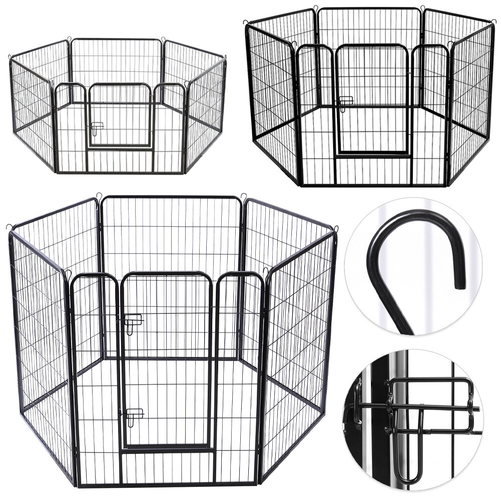 Pet Dog Pen 6 Panel Foldable Cat Puppy Playpen Outdoor Enclosure Run