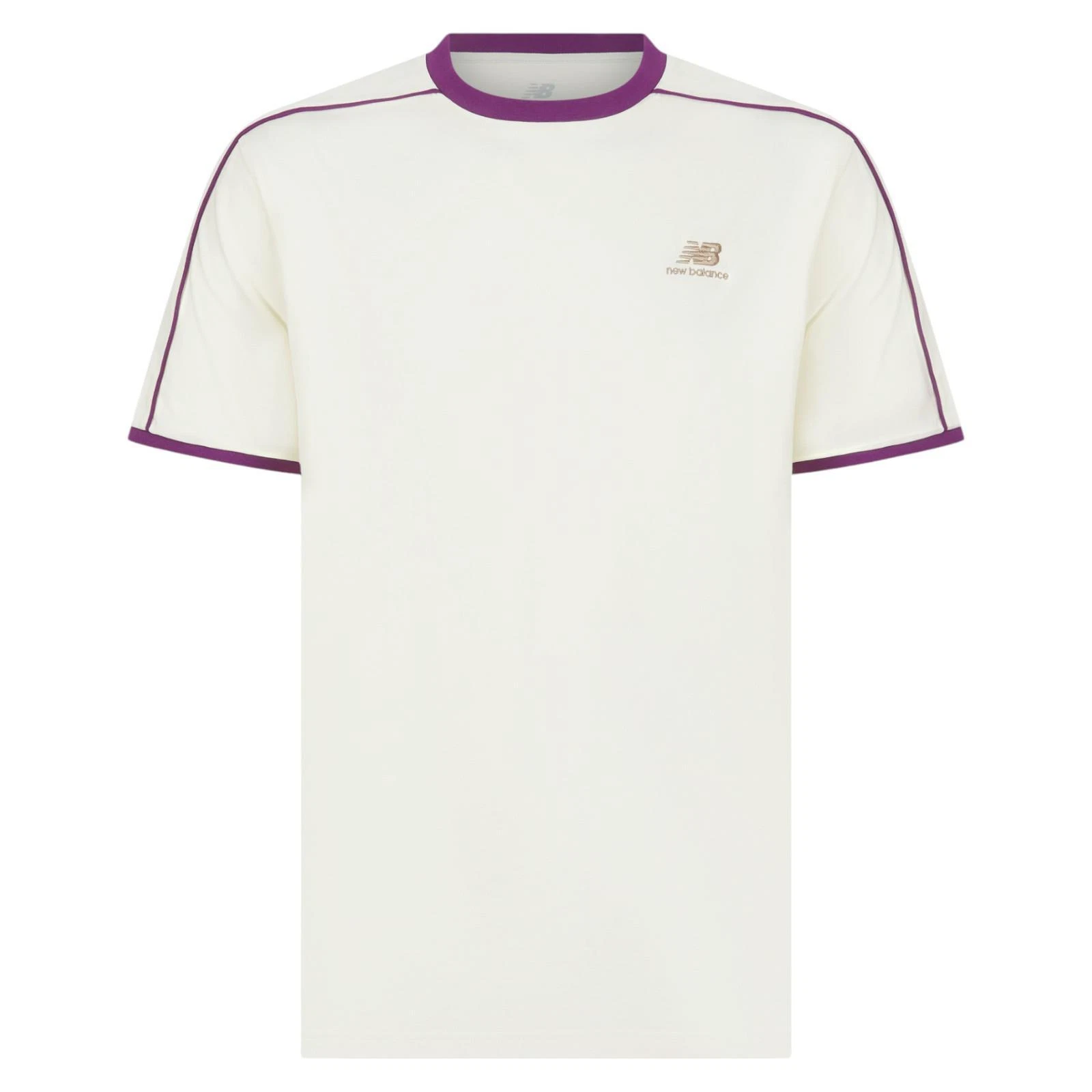 NEW BALANCE MEN'S SIZE PIPET T-SHIRT TEE TOP OFF WHITE RETRO CREW NECK NEW BNWT
