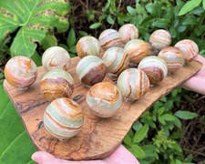 Green Onyx Crystal Sphere with Stand, Medium 2" Onyx Sphere (Crystal Healing)