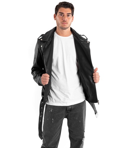 Giubbotto Uomo Biker Chiodo Ecopelle Casual Vari Colori - Foto 6 di 34
