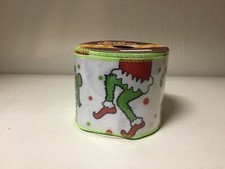 NEW Christmas Grinch Legs Candy Canes Holiday Ribbon 5 Yards