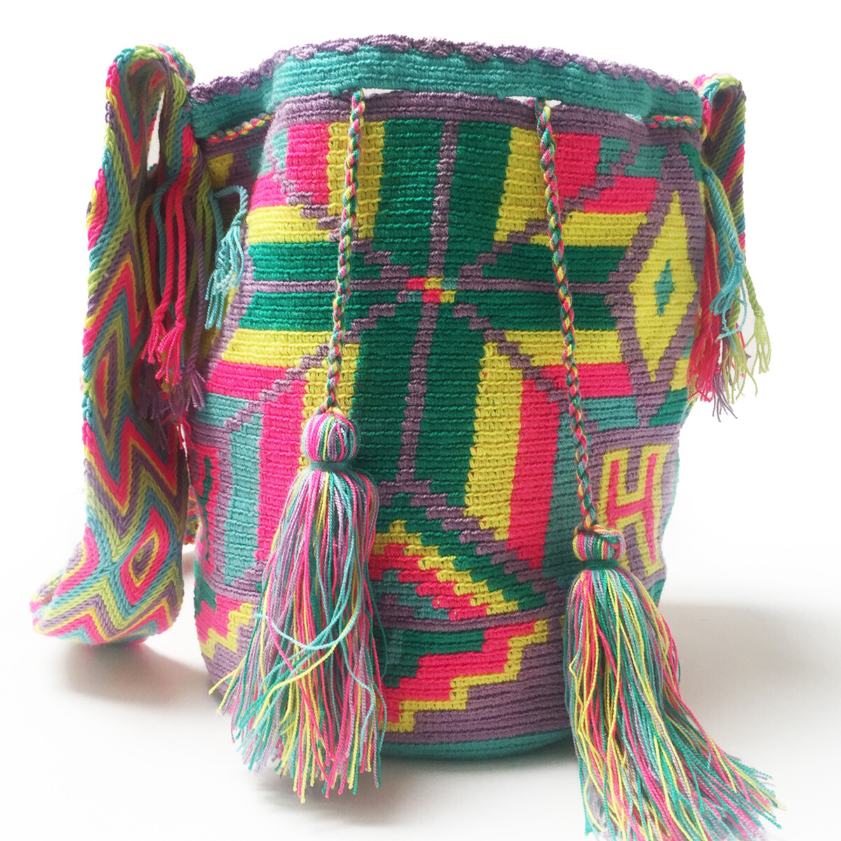 Authentic Wayuu Bag Mochila Hand Woven Multicolor #644 | eBay