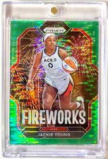 2023 Panini WNBA Prizm Green Pulsar Fireworks #7 Jackie Young #/25