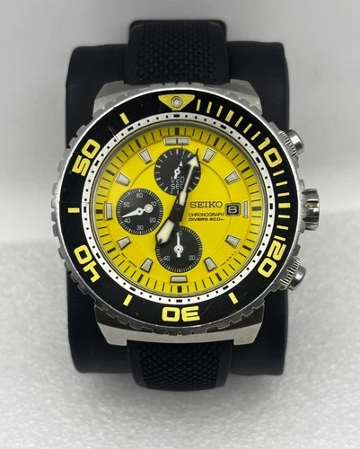 Vintage Seiko  Caesar Chronograph SNDA15 Divers Watch - Rare Yellow Dial