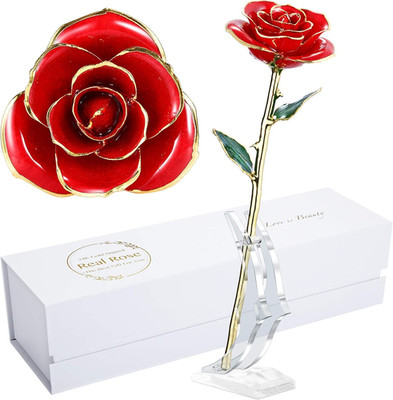 Valentines Day Gift Rose,24K Gold Real Rose Gift for Her and Great Valentines Gi