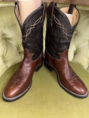 VINTAGE USA TONY LAMA STYLE 2023 COGNAC ROPER WESTERN COWBOY BOOTS 8 D