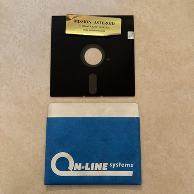 Vintage 1980 Mission: Asteroid Apple II Computer Video Game On-Line Systems