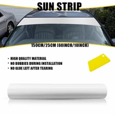 Universal Windshield Banner Vinyl Decal Strip Sun Visor 60" x 10" Matte White