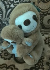 FAO Schwarz Cub Cuddles Brown Mommy Sloth Baby Plush NWT
