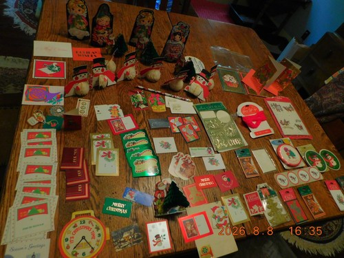 Lot of 75+ Christmas gift cards/tags/paper decorations from the 70's/80's/90's