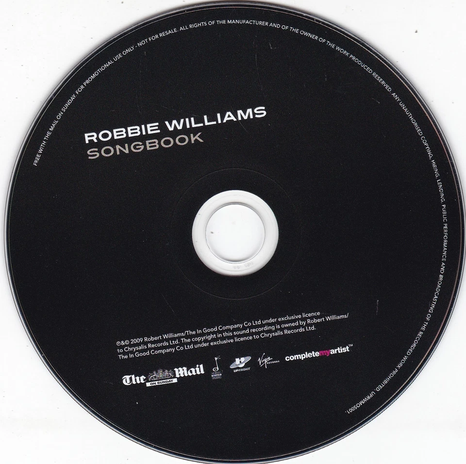 ROBBIE WILLIAMS Songbook ( THE MAIL ON SUNDAY Newspaper CD ) incl. Live Tracks - Bild 3 von 3