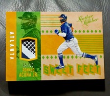 2019 PANINI LEATHER & LUMBER SWEET FEET RONALD ACUNA JR SSP GAME USED SHOE RELIC