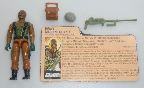 1984 Roadblock v1 Figure Accessories File Card Vintage G.I. GI Joe 3.75 ARAH Lot