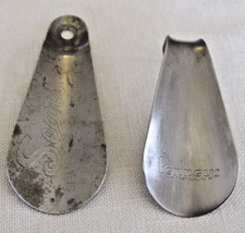PAIR OF VTG METAL SHOE HORNS - SEARS AND PENNEYS
