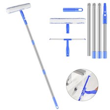 Window Cleaning Tool Mop Wash Wipe Set Extension Pole Telescopic Squeegee Kit