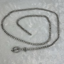 Vintage Silver Tone Rhinestone Belt