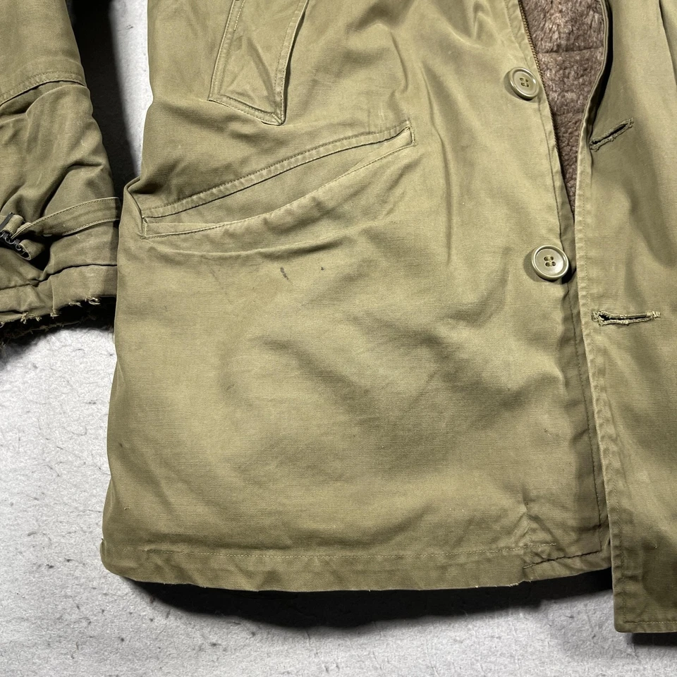 Vintage US Army Air Forces B-11 Jacket Mens Large Sheepskin Lined Parka 40s WW2 - Image 4 of 4