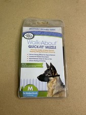 Four Paws Walk-About Quick-Fit Dog Muzzle For Medium Breeds Breathable Washable