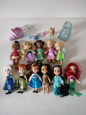 Disney Animators Collection Mini doll Lot 5'' Figure Moana Tiana Elsa Tinkerbell