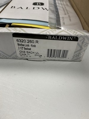 Baldwin Hardware mortise 6320.260.R lock set for a doorknob Chrome 