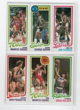 CHEEKS GERVIN 87 176 241 136 11 178 1980-81 TOPPS EX-NM CREASE FREE 2X LOT