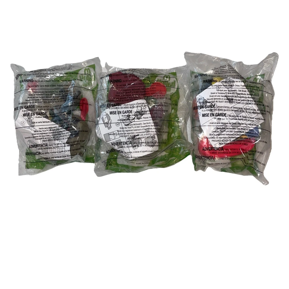 SHREK the Third en DVD McDonald’s Lote de 3 (2007) NUEVO EN PAQUETE FAVORES DE FIESTA (#3, #4, #7) Foto 2 de 3