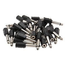 Pack of 30 6.35mm 1/4 Inch Male Mono Plug to 3.5mm 1/8 Inch Female Audio Mic ...