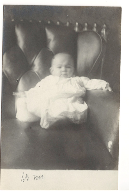 1909 Antique B&W RPPC Postcard of Cute Baby #2638