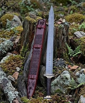 Custom Gift Handmade Carbon Steel Norse Viking Cosplay Medieval Sword Collectibl