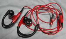 Beats Powerbeats 2 Wired Earbuds Red Black Over Ear Sport Headphones 3.5mm