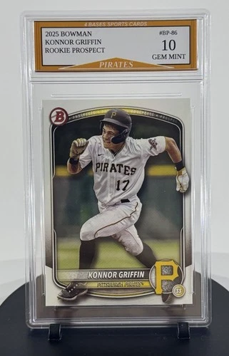 2025 Bowman Konnor Griffin Pirates Rookie Prospect Card #BP-86 Gem Mint 10