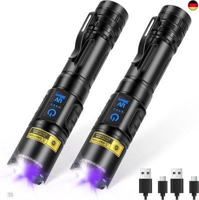 DARKBEAM UV Taschenlampe Schwarzlicht 395nm, LED Taschenlampen USB Aufladbar