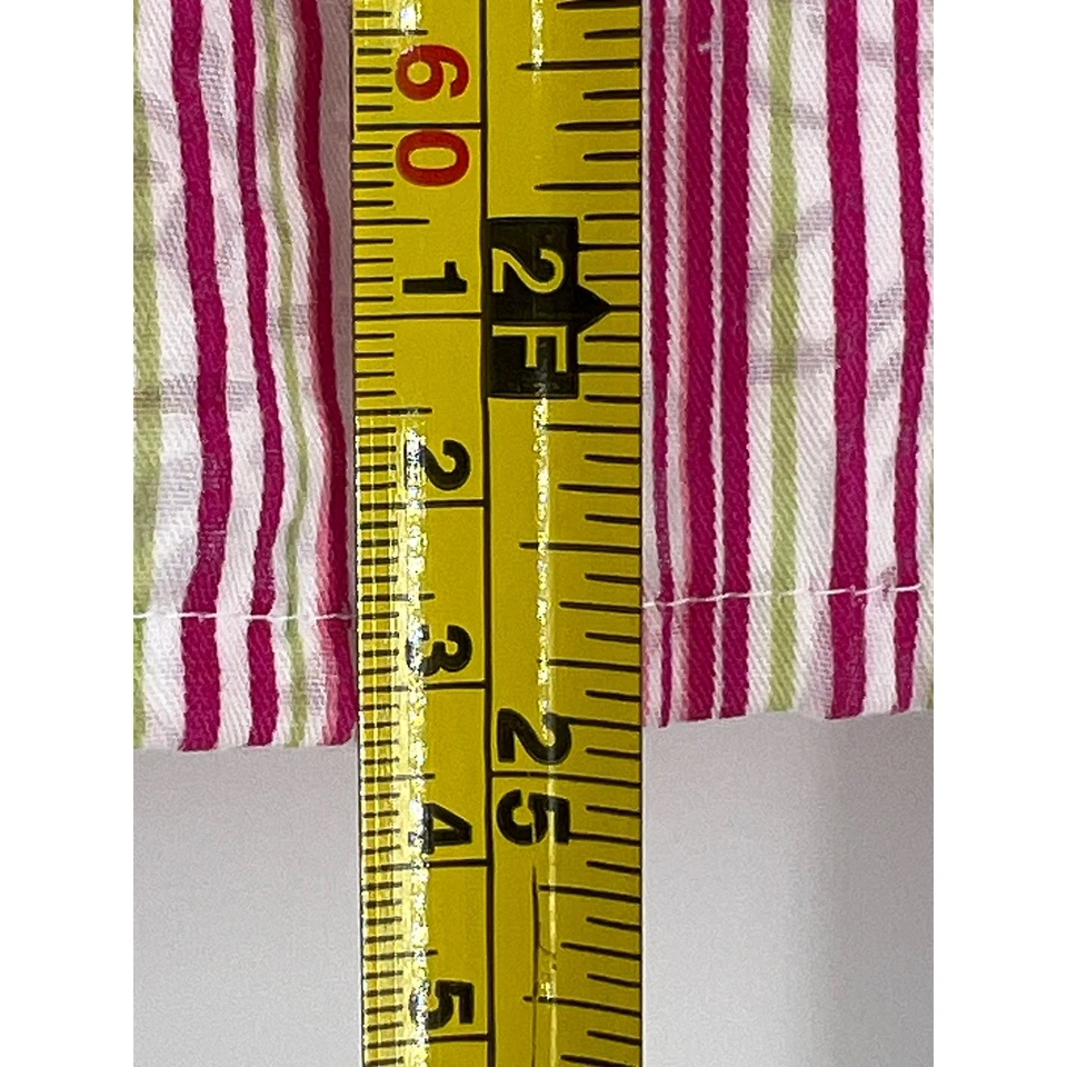 Camisa Breckenridge Rayas Abotonada Rosa Blanca Manga 3/4 Carrera Informal Talla M Foto 3 de 4