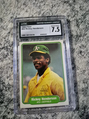 1982 Fleer Rickey Henderson Cgc 7.5  baseball card #92 Oakland Athletics HOF