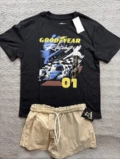 Art Class Girls Medium 8 Short Sleeve Graphic Oversized T-Shirt & Shorts Set